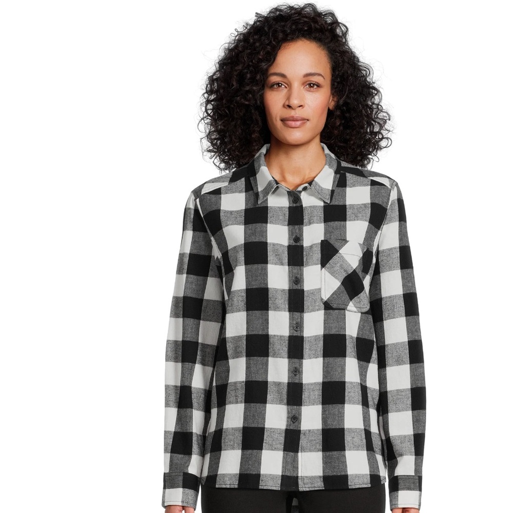 Plaid flannel button down shirt
